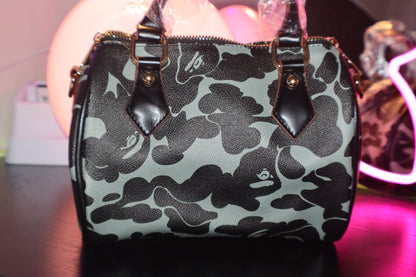Midnight Camo Boston Bag ✦ Y2K Streetwear Shoulder & Crossbody Bag