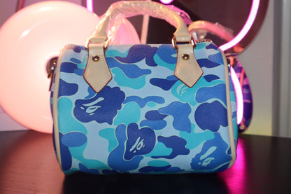 Ice Blue Camo Boston Bag ✦ Viral Y2K IT Girl Shoulder Bag