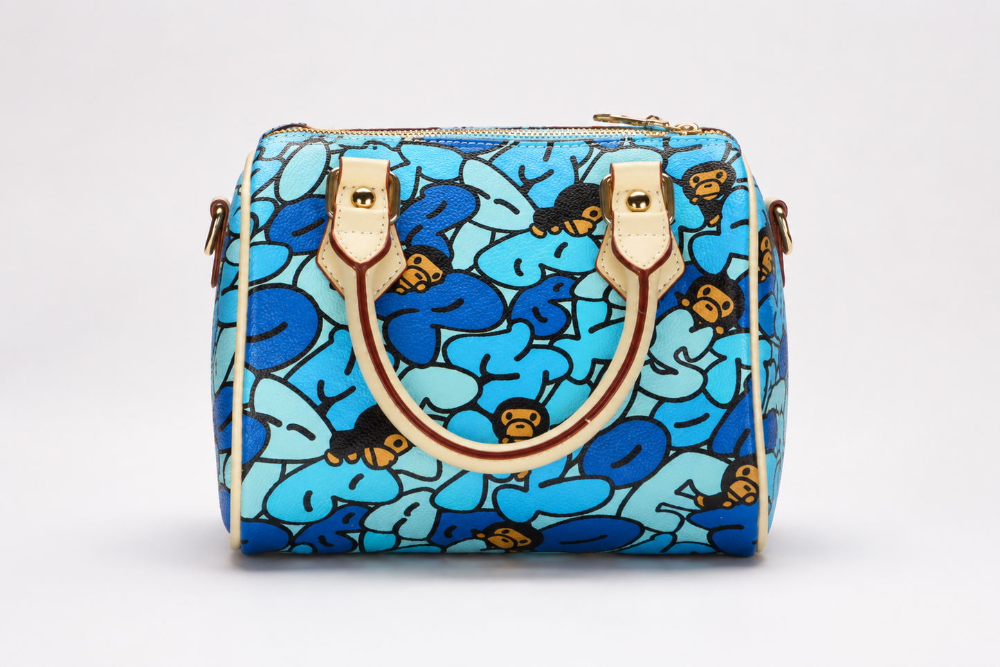 Aqua Pop Camo Boston Bag ✦ Viral Y2K Streetwear Shoulder Bag