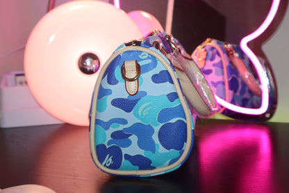 Ice Blue Camo Boston Bag ✦ Viral Y2K IT Girl Shoulder Bag