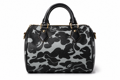 Midnight Camo Boston Bag ✦ Y2K Streetwear Shoulder & Crossbody Bag