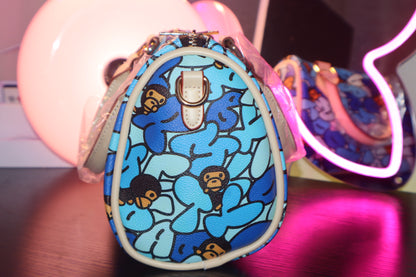 Aqua Pop Camo Boston Bag ✦ Viral Y2K Streetwear Shoulder Bag