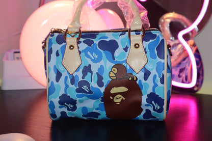 Ice Blue Camo Boston Bag ✦ Viral Y2K IT Girl Shoulder Bag